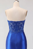 Vestido de Finalistas Românticos Espartilho Transparente com Missangas de Cetim Vermelho