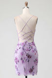 Blush Bodycon Bodycon Necker Halter Corset transparente Vestido de Lantejoulas Homecoming