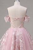 Vestido de regresso a casa, corset rosa translúcido, espartilho translúcido, ombros descobertos