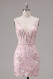 Vestido floral de regresso a casa Corset Corset Bodycon Corset Cor-de-Rosa