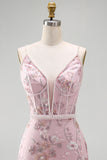 Vestido floral de regresso a casa Corset Corset Bodycon Corset Cor-de-Rosa