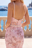 Vestido floral de regresso a casa Corset Corset Bodycon Corset Cor-de-Rosa