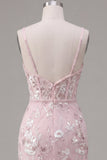 Vestido floral de regresso a casa Corset Corset Bodycon Corset Cor-de-Rosa