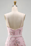 Vestido floral de regresso a casa Corset Corset Bodycon Corset Cor-de-Rosa