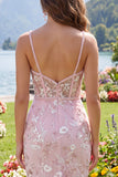 Vestido floral de regresso a casa Corset Corset Bodycon Corset Cor-de-Rosa
