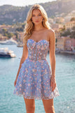 Vestido de Finalistas Florais Espartilho Espartilho Transparente Green Sweetheart com Aplicações