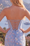Espartilho corset cor-de-rosa Bodycon Vestido Floral de Regresso a Casa com Aplicações