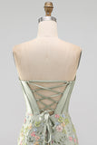 Espartilho corset cor-de-rosa Bodycon Vestido Floral de Regresso a Casa com Aplicações