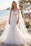 Vestido de Noiva Boho Bohemi com Espartilho Floral Branco Floral Corsey Corset