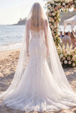 Vestido de Noiva Boho Bohemi com Espartilho Floral Branco Floral Corsey Corset