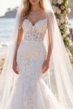 Vestido de Noiva Boho Bohemi com Espartilho Floral Branco Floral Corsey Corset