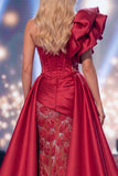 Vestido de concurso longo com espartilho de sereia de um ombro e um ombro