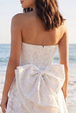 Vestido Mini Corda A Linha A sem alças com Pérolas