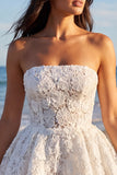 Vestido Branco Pequeno Branco de Renda Floral Sem Alças