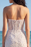 Vestido Mini Corset Bodycon Bodycon Sem Alças Brilhante