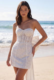 Vestido Mini Corset Bodycon Bodycon Bodycon Ivory com Laço