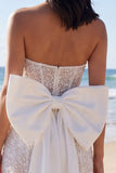 Vestido Mini Corset Bodycon Bodycon Bodycon Ivory com Laço