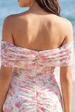 Vestido Branco Pequeno Floral A Linha Ombros Descobertos