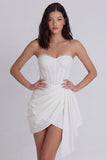 Vestido Branco Pequeno Branco Bodycon Corset Bodycon Corset Sem Alças