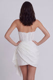 Vestido Branco Pequeno Branco Bodycon Corset Bodycon Corset Sem Alças