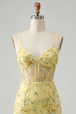 Vestido de Homecoming Bodycon com Espartilho Floral Corset Corset Rosa com Lantejoulas