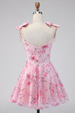 Vestido de Finalistas da Linha A com Lantejoulas Rosa Floral