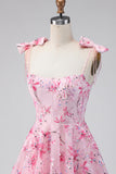 Vestido de Finalistas da Linha A com Lantejoulas Rosa Floral