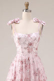 Vestido de Finalistas da Linha A com Lantejoulas Rosa Floral