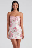 Vestido Mini de Regresso a Casa Bodycon Bodycon Rosa Claro com Lantejoulas