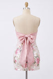 Vestido Mini de Regresso a Casa Bodycon Bodycon Rosa Claro com Lantejoulas