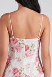 Bodycon vestido floral rosa claro com lantejoulas e laço