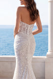 Vestido de Noiva Halter Marfim Marfim com Lantejoulas