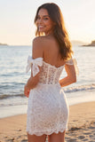 Vestido de noiva boémio, corset floral em marfim despenteado, com laços