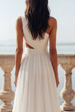 Vestido de Noiva de Chiffon com Folhos Recortados em Marfim Um Ombro
