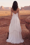Vestido de Noiva Boémio com Folhos de Marfim Uma Linha Boho de Roupa
