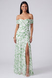 Vestido Maxi Rosa Floral Linha A com Abertura