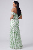 Vestido Maxi Rosa Floral Linha A com Abertura
