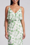 Vestido Maxi Floral Verde Claro Sereia