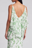 Vestido Maxi Floral Verde Claro Sereia