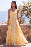 Vestido Maxi Floral Amarelo Linha A