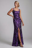 Vestido de Mãe da Noiva Floral em Roxo Escuro com Franzidas