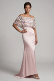 Blush Vestido Floral de Mãe da Noiva Longo Sereia
