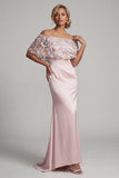 Blush Vestido Floral de Mãe da Noiva Longo Sereia