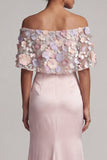 Blush Vestido Floral de Mãe da Noiva Longo Sereia