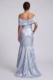 Vestido Floral Azul Celeste Floral de Mãe da Noiva com Bolsos