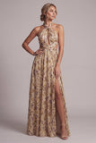Vestido De Mãe da Noiva Recorta uma Linha