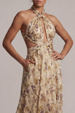 Vestido De Mãe da Noiva Recorta uma Linha