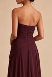 Vestido formal longo sem alças em linha A
