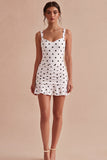 Vestido de Graduação Bodycon com Bolinhas Preto e Branco