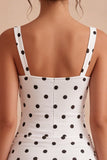 Vestido de Graduação Bodycon com Bolinhas Preto e Branco